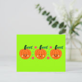 Niedliche Pumpkins Postkarte (Stehend Vorderseite)