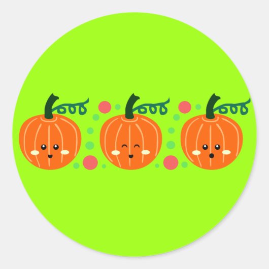Niedliche Pumpkins Runder Aufkleber (Vorderseite)