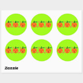 Niedliche Pumpkins Runder Aufkleber (Blatt)