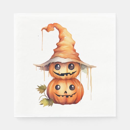 Niedliche Pumpkins-Sticker Serviette (Vorderseite)