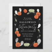 Niedliche Pumpkins und Gespenster-Halloween-Party Einladung (Vorderseite)