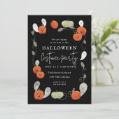 Niedliche Pumpkins und Gespenster-Halloween-Party Einladung (Stehend Vorderseite)