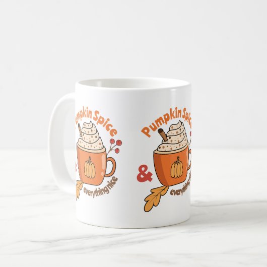 Niedliche Pumpkinspice Latte Doodle-Tasse Kaffeetasse (Vorderseite Links)