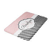 Niedliche Punkte und Streifen Badematte (Schrägansicht)