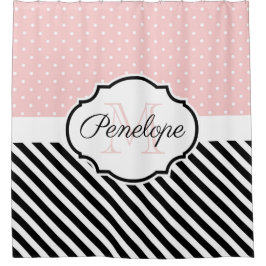 Niedliche Punkte und Streifen Duschvorhang