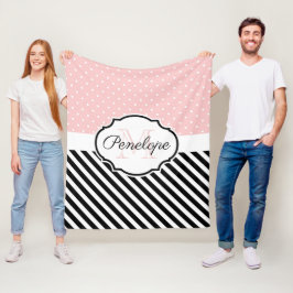 Niedliche Punkte und Streifen Fleecedecke