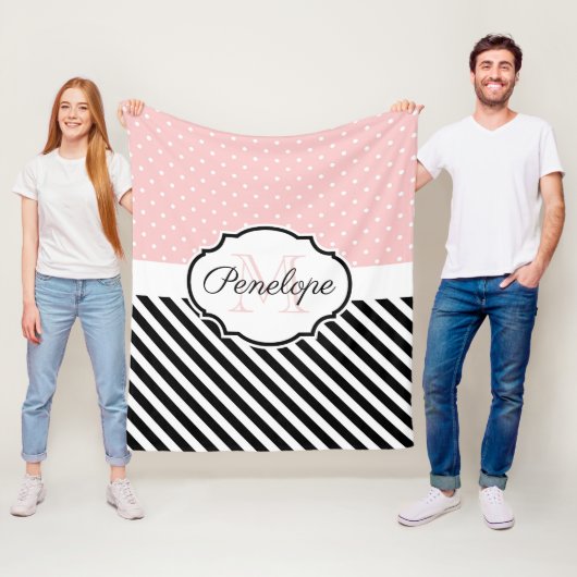 Niedliche Punkte und Streifen Fleecedecke (Beispiel)