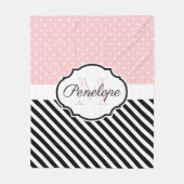 Niedliche Punkte und Streifen Fleecedecke (Vorderseite)