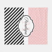 Niedliche Punkte und Streifen Fleecedecke (Vorderseite (Horizontal))