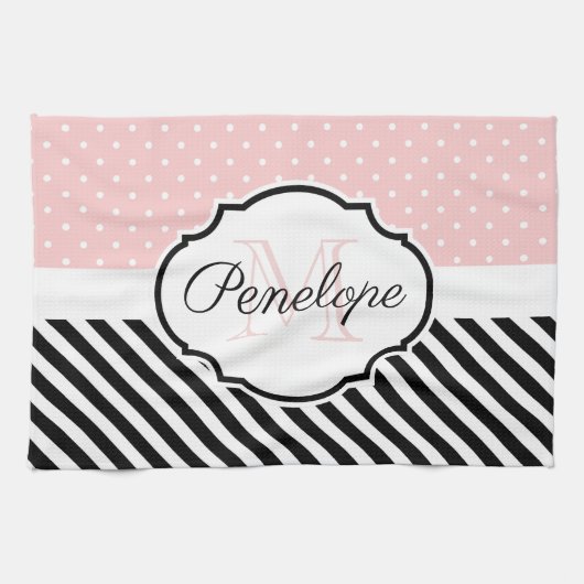 Niedliche Punkte und Streifen Geschirrtuch (Horizontal)