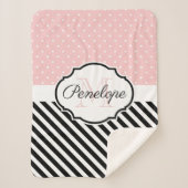 Niedliche Punkte und Streifen Sherpadecke (Vorderseite)