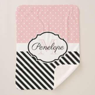 Niedliche Punkte und Streifen Sherpadecke