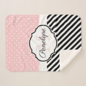 Niedliche Punkte und Streifen Sherpadecke (Vorderseite (Horizontal))