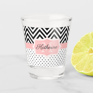 Niedliche Punkte und Zickzack Schnapsglas