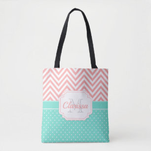 Niedliche Punkte und Zickzack Tasche