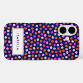 Niedliche Punktfelder Bright Blue Lila Personalisi Case-Mate iPhone Hülle (Rückseite (Horizontal))