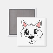 Niedliche Pup Face Illustration Magnet (Vorderseite/Rückseite)