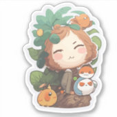 niedliche Puppe Aufkleber (Vorderseite)