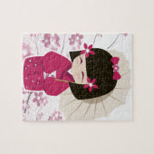 Niedliche Puppe Kirschblütes Kokeshi Puzzle (Horizontal)
