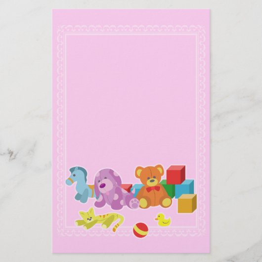 Niedliche Puppen (rosa) Briefpapier (Vorderseite)
