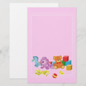 Niedliche Puppen (rosa) Briefpapier (Vorne/Hinten)
