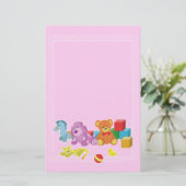 Niedliche Puppen (rosa) Briefpapier (Stehend Vorderseite)