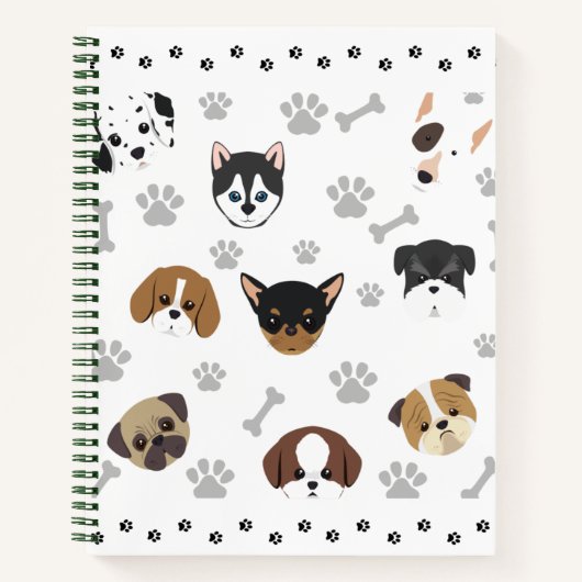 Niedliche Puppies Pattern Notebook - Dog Lovers Gi Notizblock (Vorderseite)