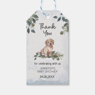 Niedliche Puppy Baby Dusche Vielen Dank Geschenkanhänger