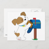 Niedliche Puppy-Mail Postkarte (Vorne/Hinten)