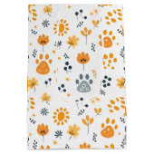 Niedliche Puppy-Pads-Blume Mittlere Geschenktüte (Rückseite)