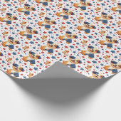 Niedliche Puppy Patriotic Amerikanische Unabhängig Geschenkpapier (Ecke)