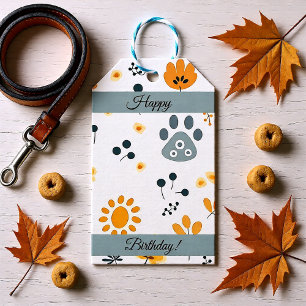 Niedliche Puppy Paws-Blume Geschenkanhänger