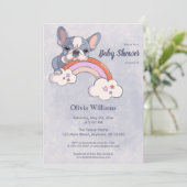 Niedliche Puppy Rainbow Baby Dusche Einladung (Stehend Vorderseite)