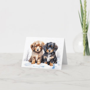 Niedliche Puppy-Xmas-Karte Dankeskarte