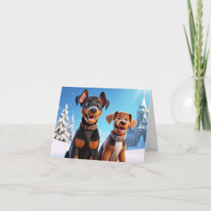 Niedliche Puppy-Xmas-Karte Dankeskarte