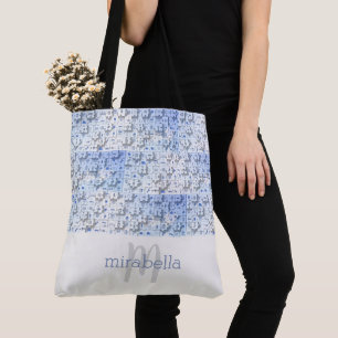 Niedliche Puzzleteile Mit Monogramm Totbeutel Tasche