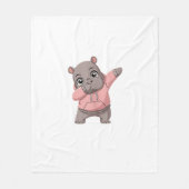 Niedliche Pygmäen Hippo Kinder Mädchen Jungen Dabb Fleecedecke (Vorderseite)