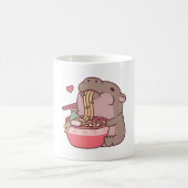 Niedliche Pygmäen-Hippo-Schlurping auf Ramen Noodl Kaffeetasse (Mittel)