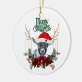 Niedliche Pygmy Kid Goat Weihnachten Keramik Ornament (Links)