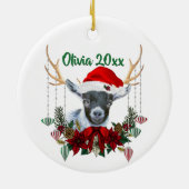 Niedliche Pygmy Kid Goat Weihnachten Keramik Ornament (Hinten)