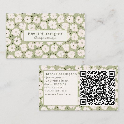 Niedliche QR-Code-Visitenkarten-Whimsy Visitenkarte (Vorne/Hinten)