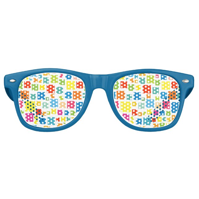 Niedliche Quadrat-Muster Partybrille (Vorderseite)