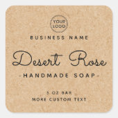 Niedliche, quadratische Papieretiketten Quadratischer Aufkleber (Vorderseite)