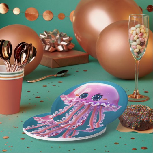 niedliche Qualle Pappteller (Multi)