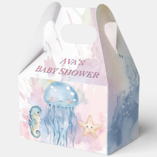 Niedliche Qualle und Friends Pastel Babydusche Geschenkschachtel