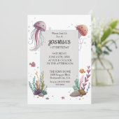 Niedliche Quallen Einladung (Stehend Vorderseite)