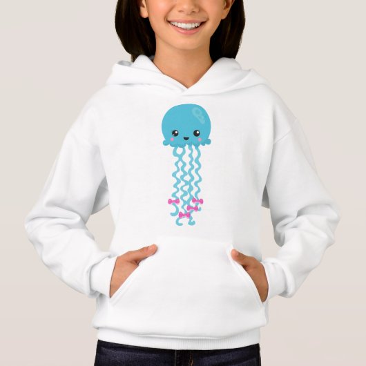 Niedliche Quallen, kleine Quallen, Blaue Quallen Hoodie (Vorderseite)
