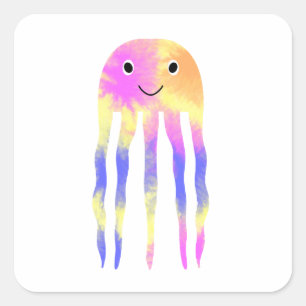 Niedliche Quallen Quadratischer Aufkleber