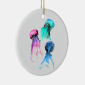 Niedliche Quallen-Trio Aquarellkunst Keramik Ornament (Rechts)