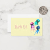 Niedliche Quallen-Trio Aquarellkunst Mitteilungskarte (Vorderseite/Rückseite Beispiel)